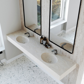 Dobbel Vask Corian� Hill Carrara Crema