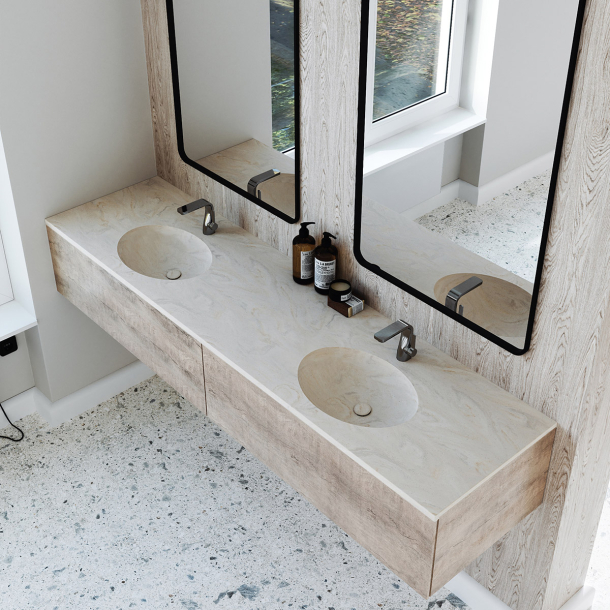 Dobbel Vask Corian� Hill Carrara Crema