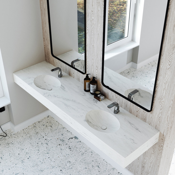Dobbel Vask Corian� Hill Carrara Lino