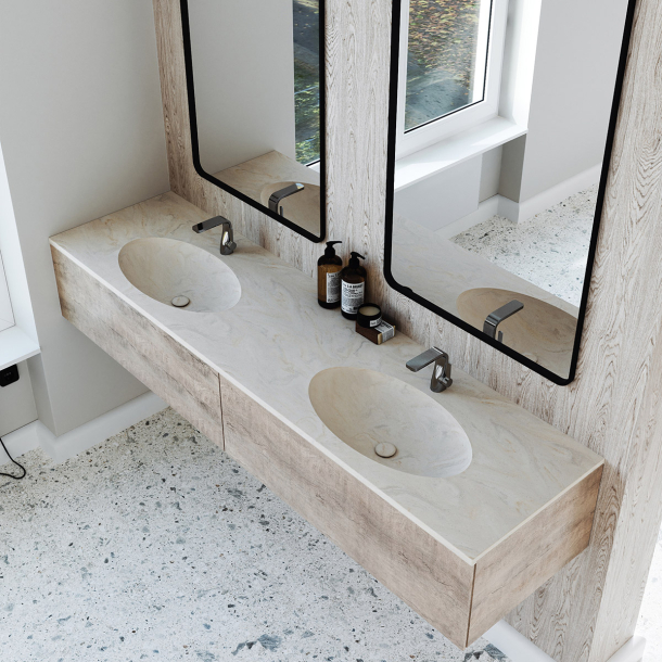Dobbel Vask Corian� Moon Carrara Crema