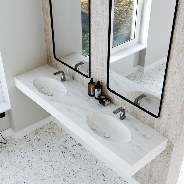 Dobbel Vask Corian� Moon Carrara Lino