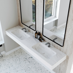 Dobbel Vask Corian� Nica Limestone Prima