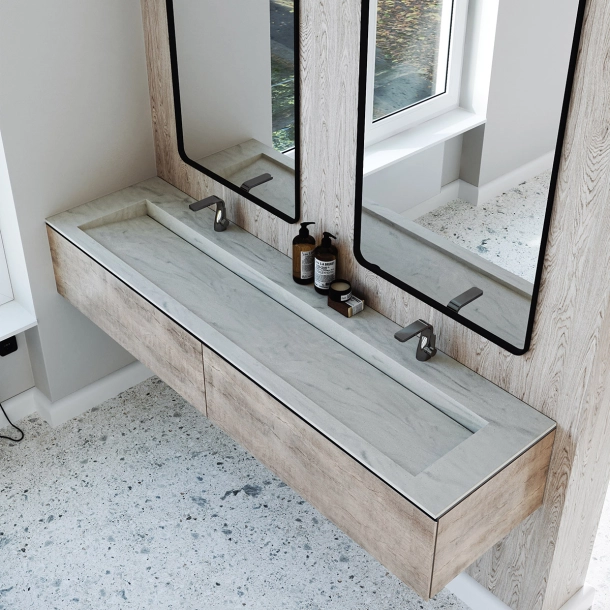 Dobbel vask Corian� Piano Artista Gray