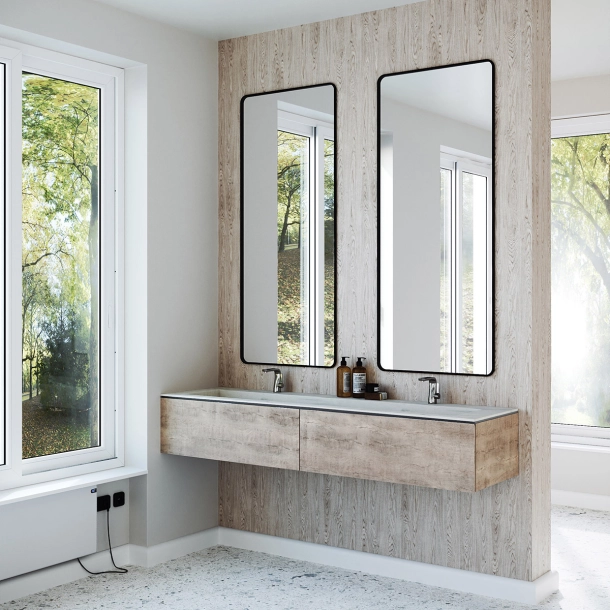 Dobbel vask Corian� Piano Artista Gray
