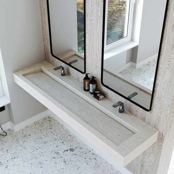 Dobbel vask Corian� Piano Carrara Crema