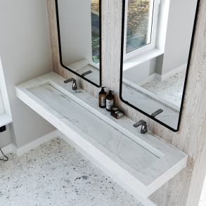 Dobbel vask Corian� Piano Carrara Lino