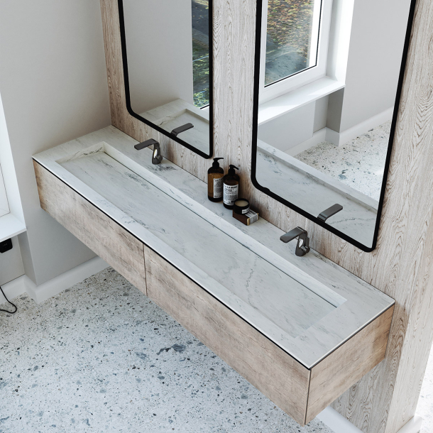 Dobbel vask Corian� Piano Carrara Lino
