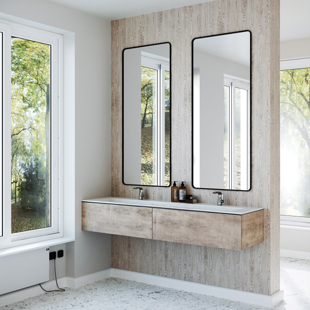 Dobbel vask Corian� Piano Carrara Lino
