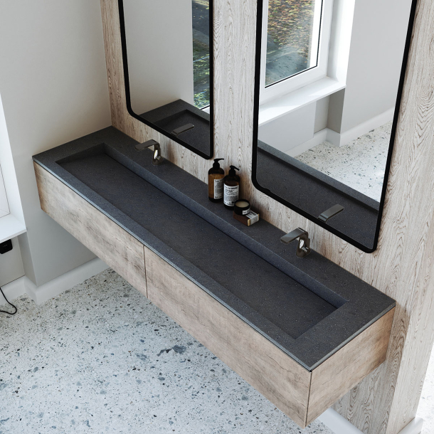 Dobbel vask Corian� Piano Lava Rock