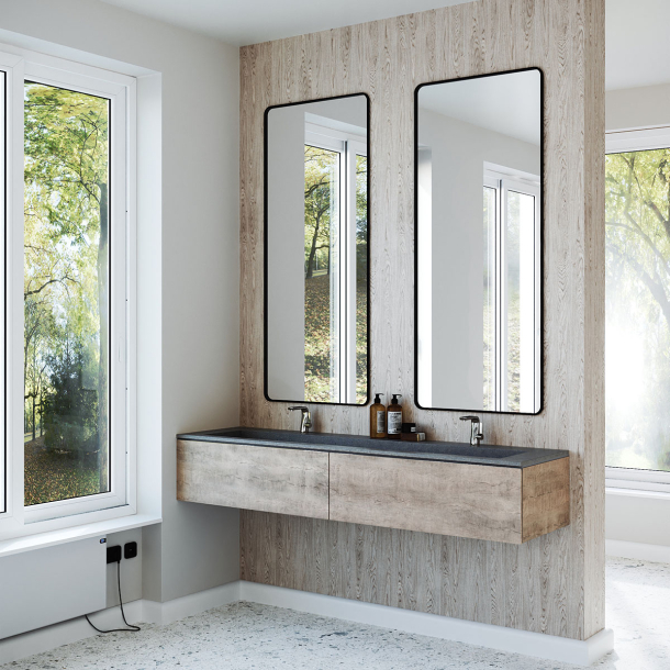 Dobbel vask Corian� Piano Lava Rock