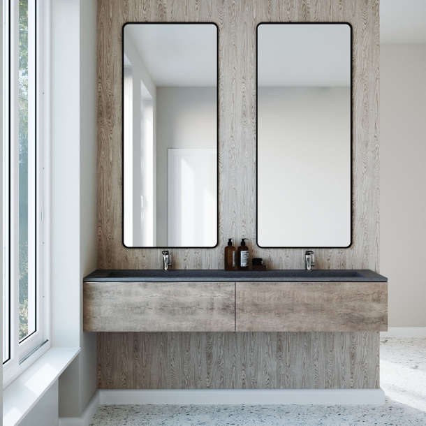 Dobbel vask Corian� Piano Lava Rock