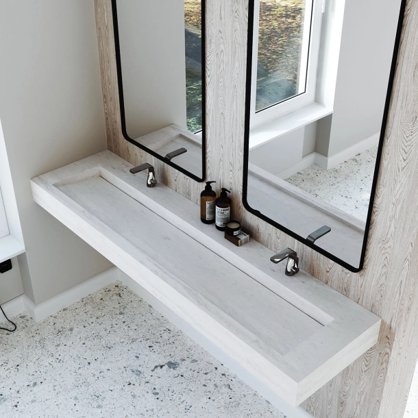 Dobbel vask Corian� Piano Limestone Prima