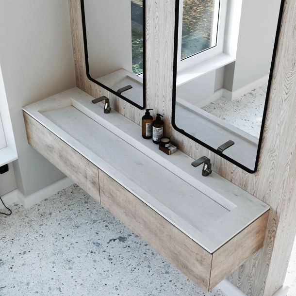 Dobbel vask Corian� Piano Limestone Prima
