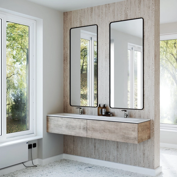 Dobbel vask Corian� Piano Limestone Prima