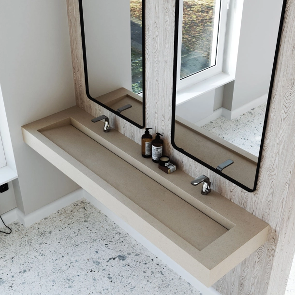Dobbel vask Corian� Piano Neutral Concrete