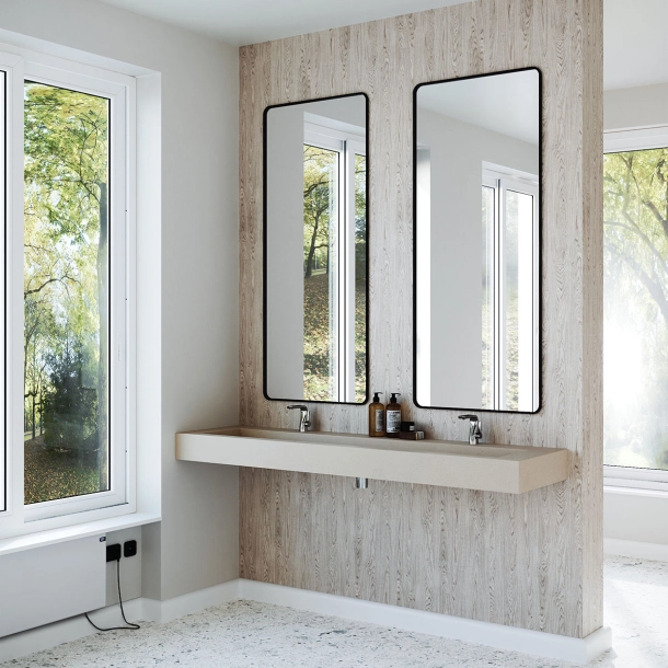 Dobbel vask Corian� Piano Neutral Concrete