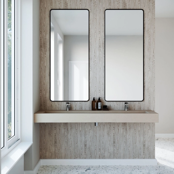 Dobbel vask Corian� Piano Neutral Concrete