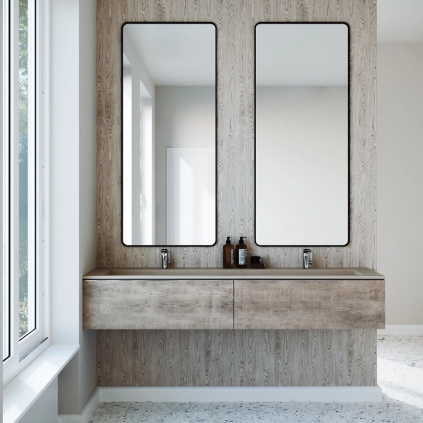 Dobbel vask Corian� Piano Neutral Concrete