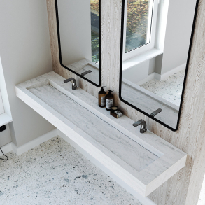 Dobbel vask Corian� Piano Rain Cloud