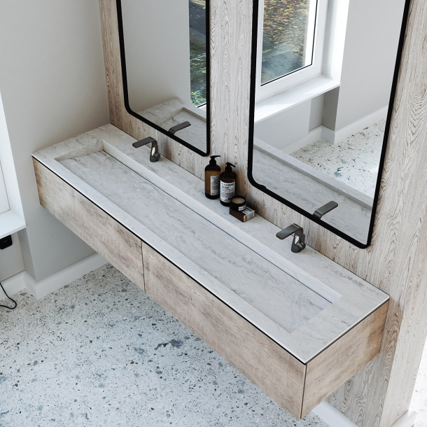 Dobbel vask Corian� Piano Rain Cloud