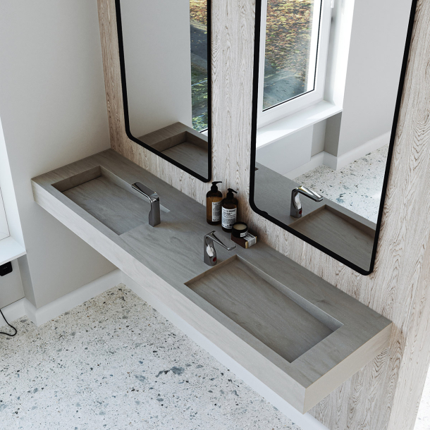 Dobbel vask Corian� Shift Artista Dust