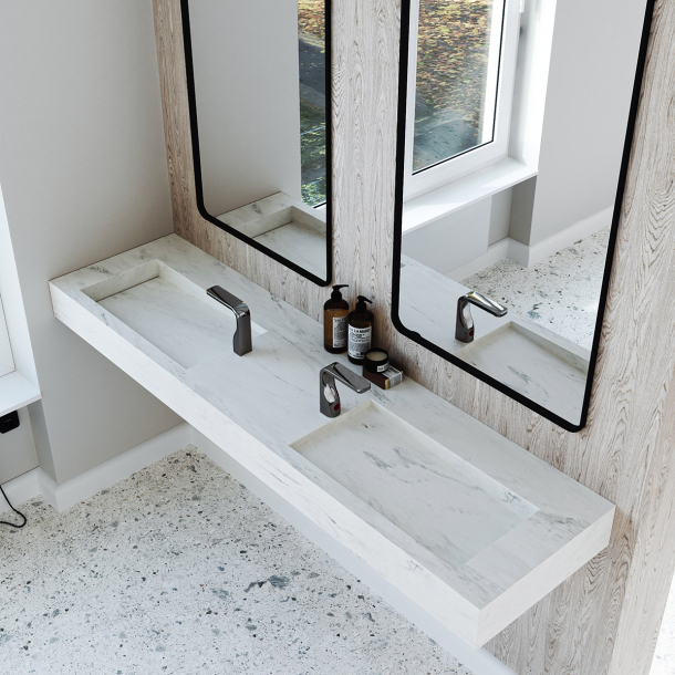 Dobbel vask Corian� Shift Carrara Lino