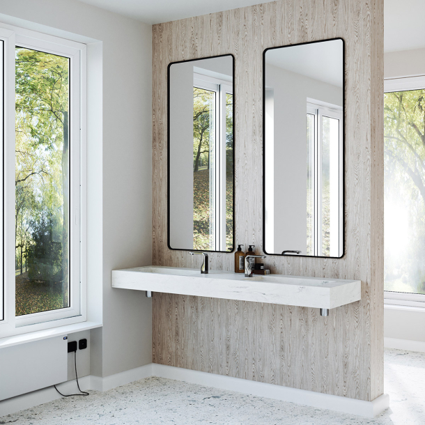 Dobbel vask Corian� Shift Carrara Lino