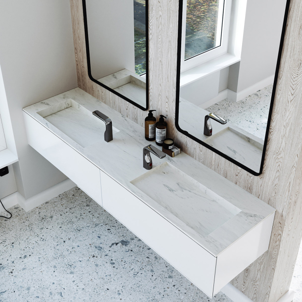 Dobbel vask Corian� Shift Carrara Lino