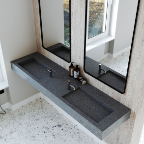 Dobbel vask Corian� Shift Lava Rock