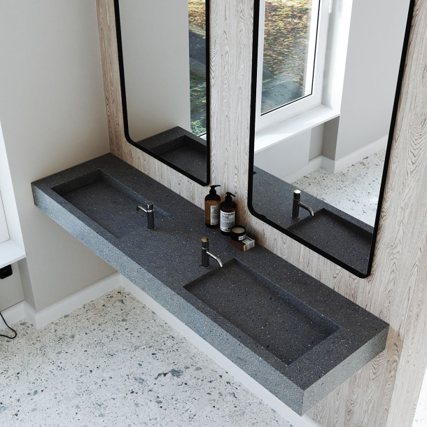 Dobbel vask Corian� Shift Lava Rock