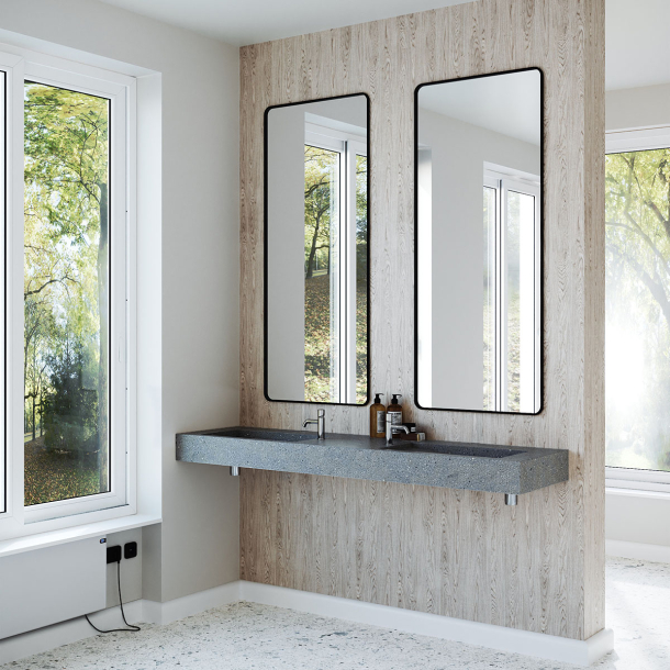 Dobbel vask Corian� Shift Lava Rock
