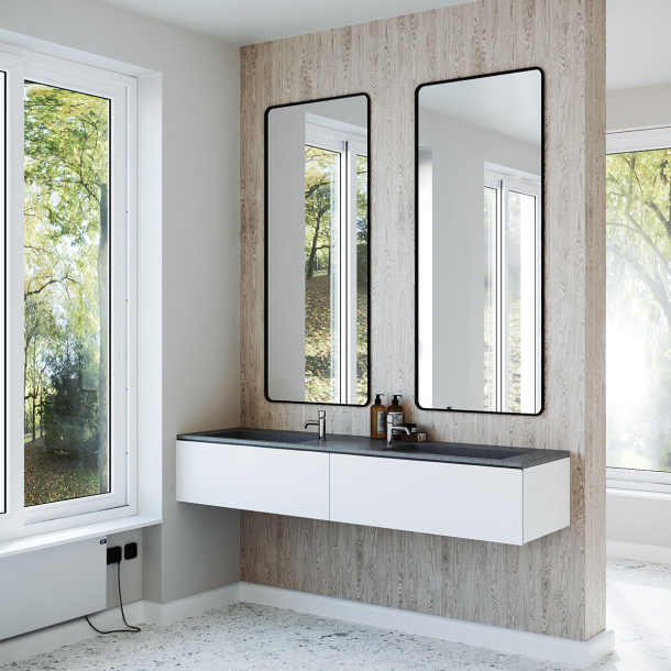 Dobbel vask Corian� Shift Lava Rock