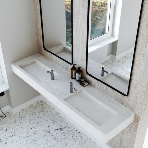Dobbel vask Corian� Shift Limestone Prima