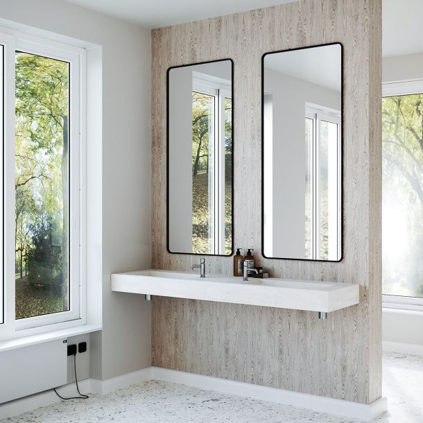 Dobbel vask Corian� Shift Limestone Prima
