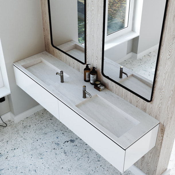 Dobbel vask Corian� Shift Limestone Prima