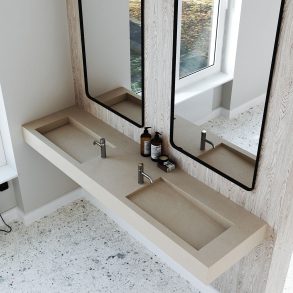 Dobbel vask Corian� Shift Neutral Concrete