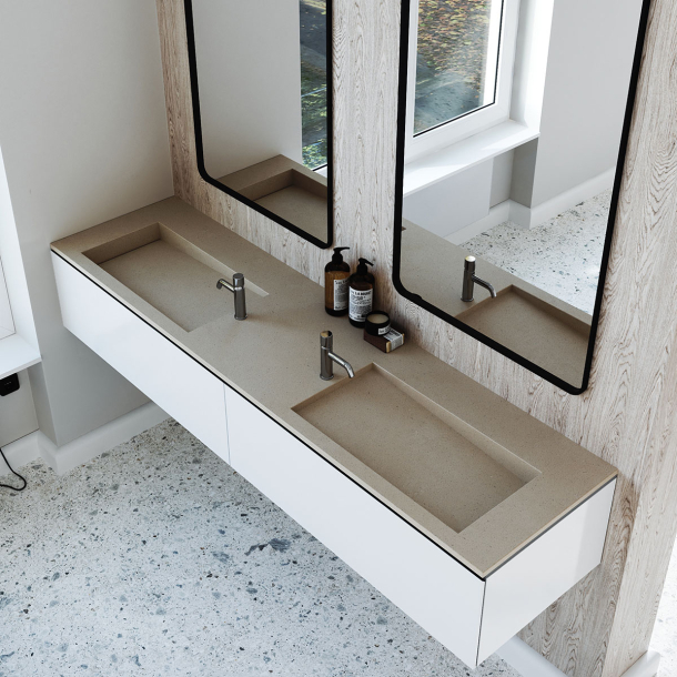 Dobbel vask Corian� Shift Neutral Concrete