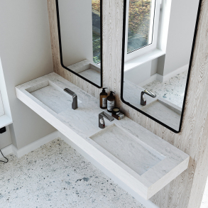 Dobbel vask Corian� Shift Rain Cloud