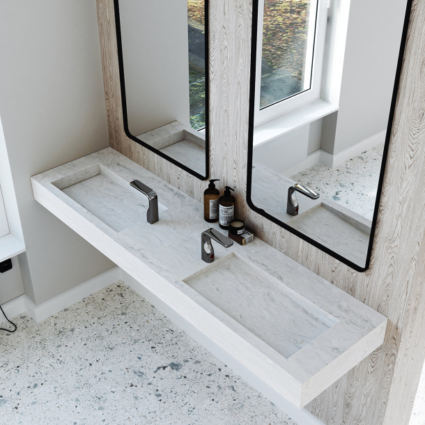 Dobbel vask Corian� Shift Rain Cloud