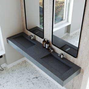 Dobbel vask Corian� Simfoni Lava Rock