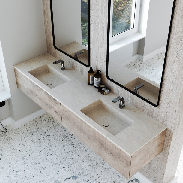 Dobbel Vask Corian� Simple Carrara Crema