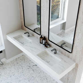 Dobbel Vask Corian� Simple Carrara Lino