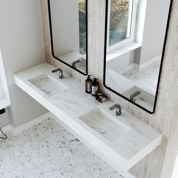 Dobbel Vask Corian� Simple Carrara Lino
