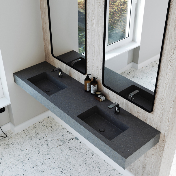 Dobbel Vask Corian� Simple Lava Rock