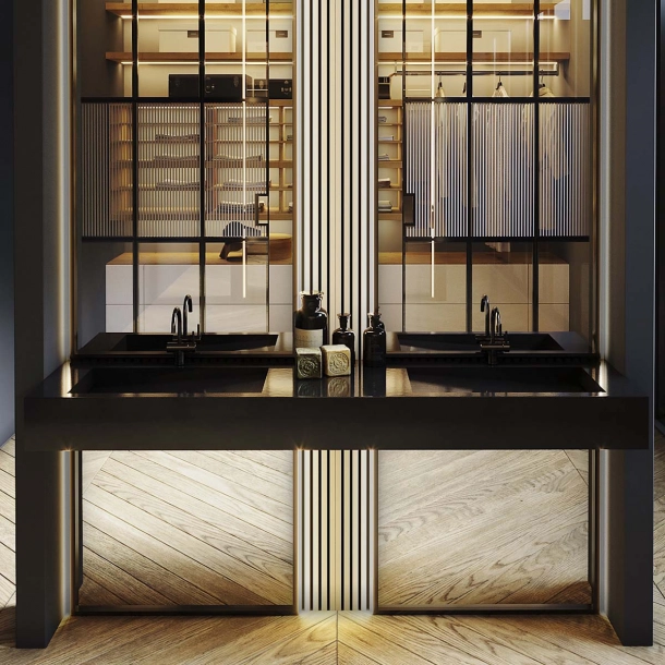 Dobbel vask Corian� Shift Deep Nocturne